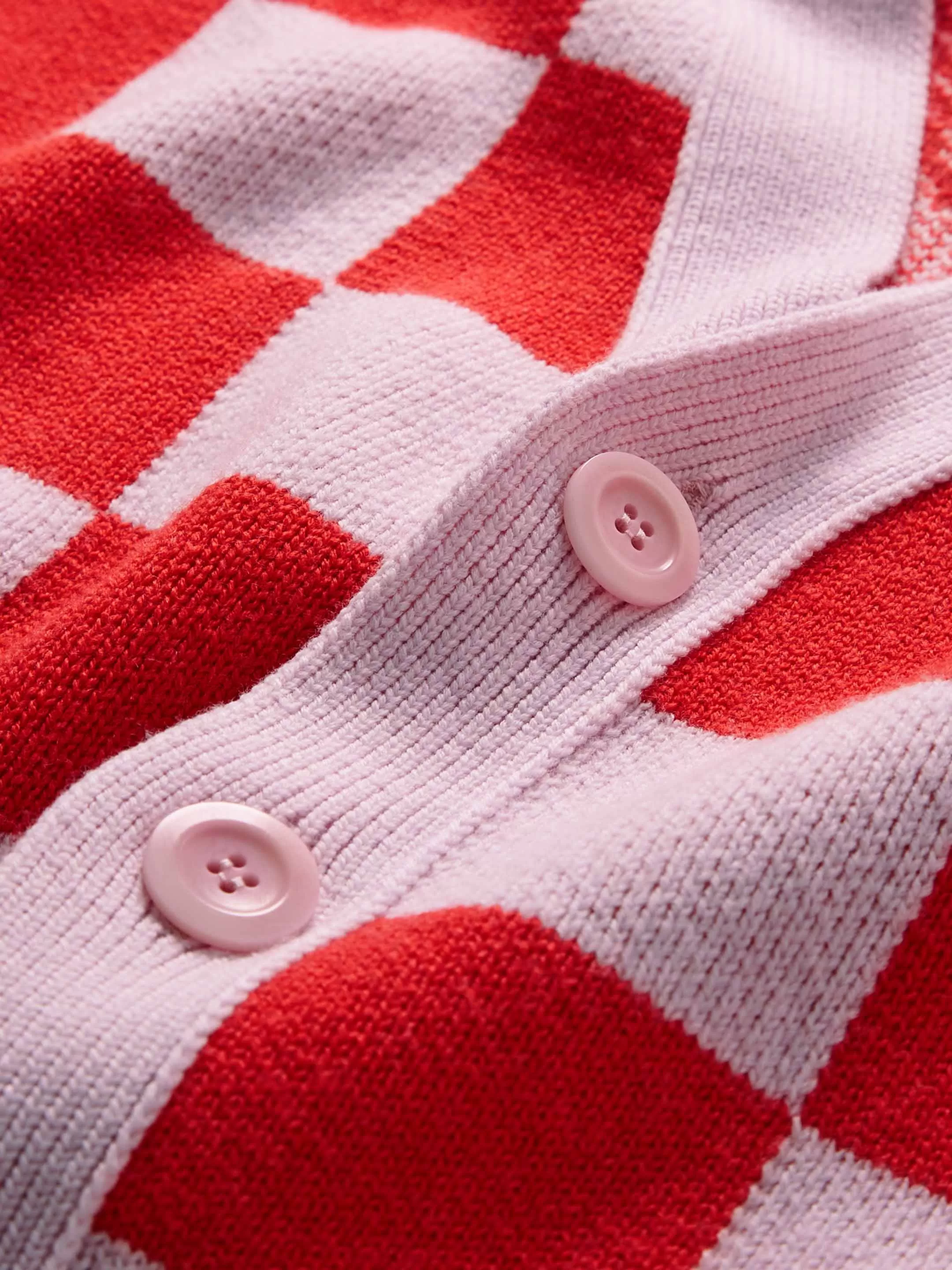 The Checkmate Cardigan - Candyfloss Pink