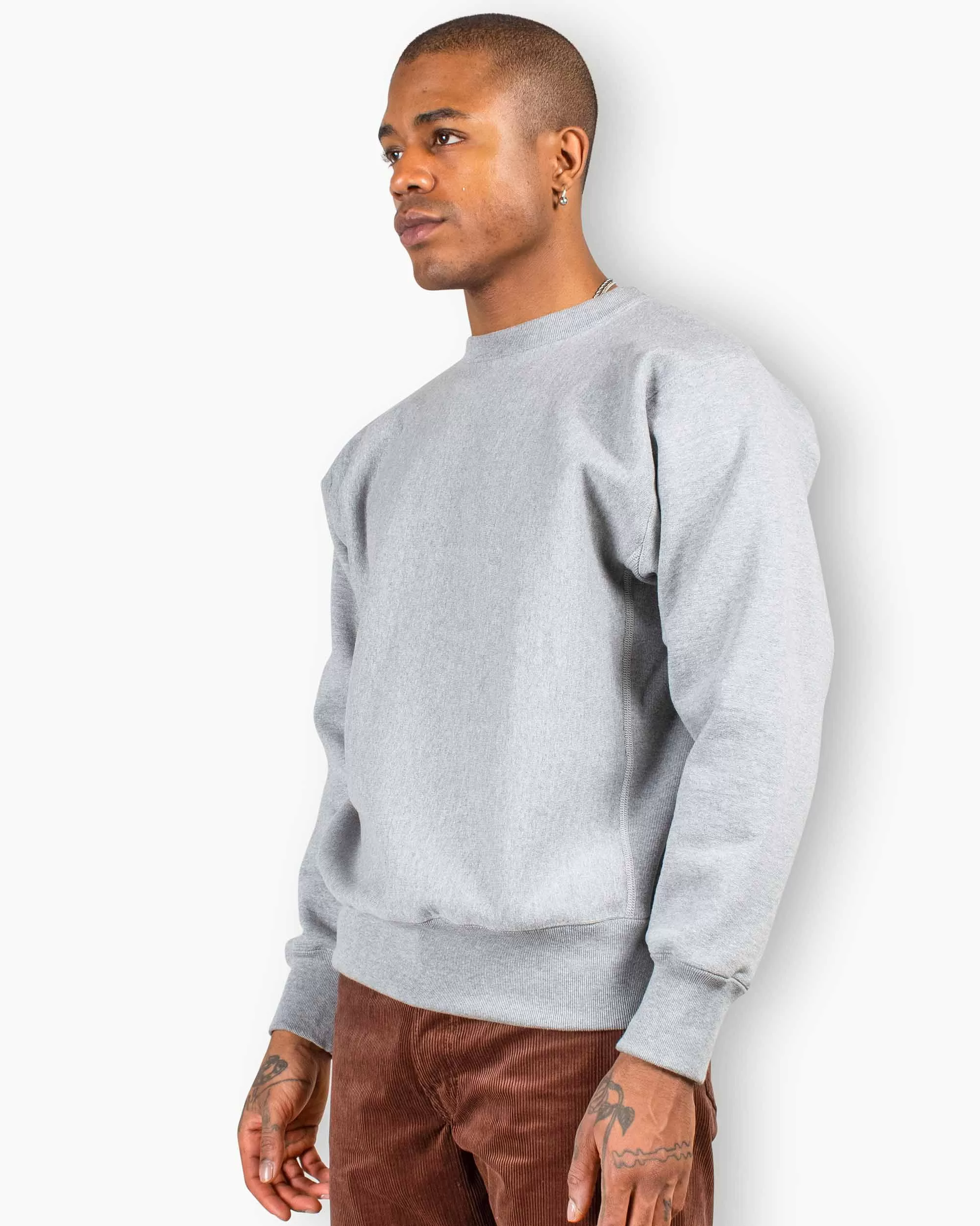 The Real McCoy's MC20114 Heavyweight Crewneck Sweatshirt Medium Grey