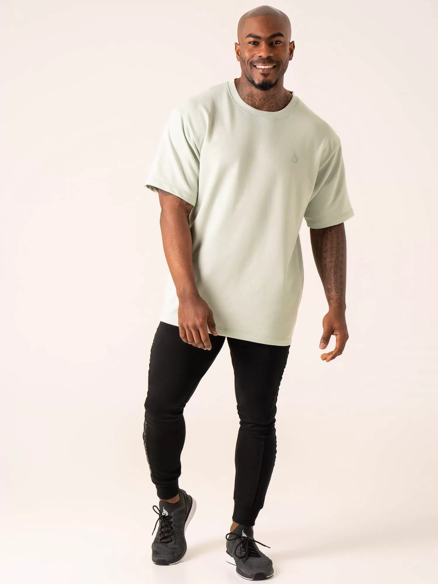 Throwback Oversized Fleece T-Shirt - Seafoam