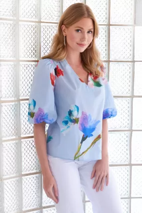 Tish Top Blue Sky Floral