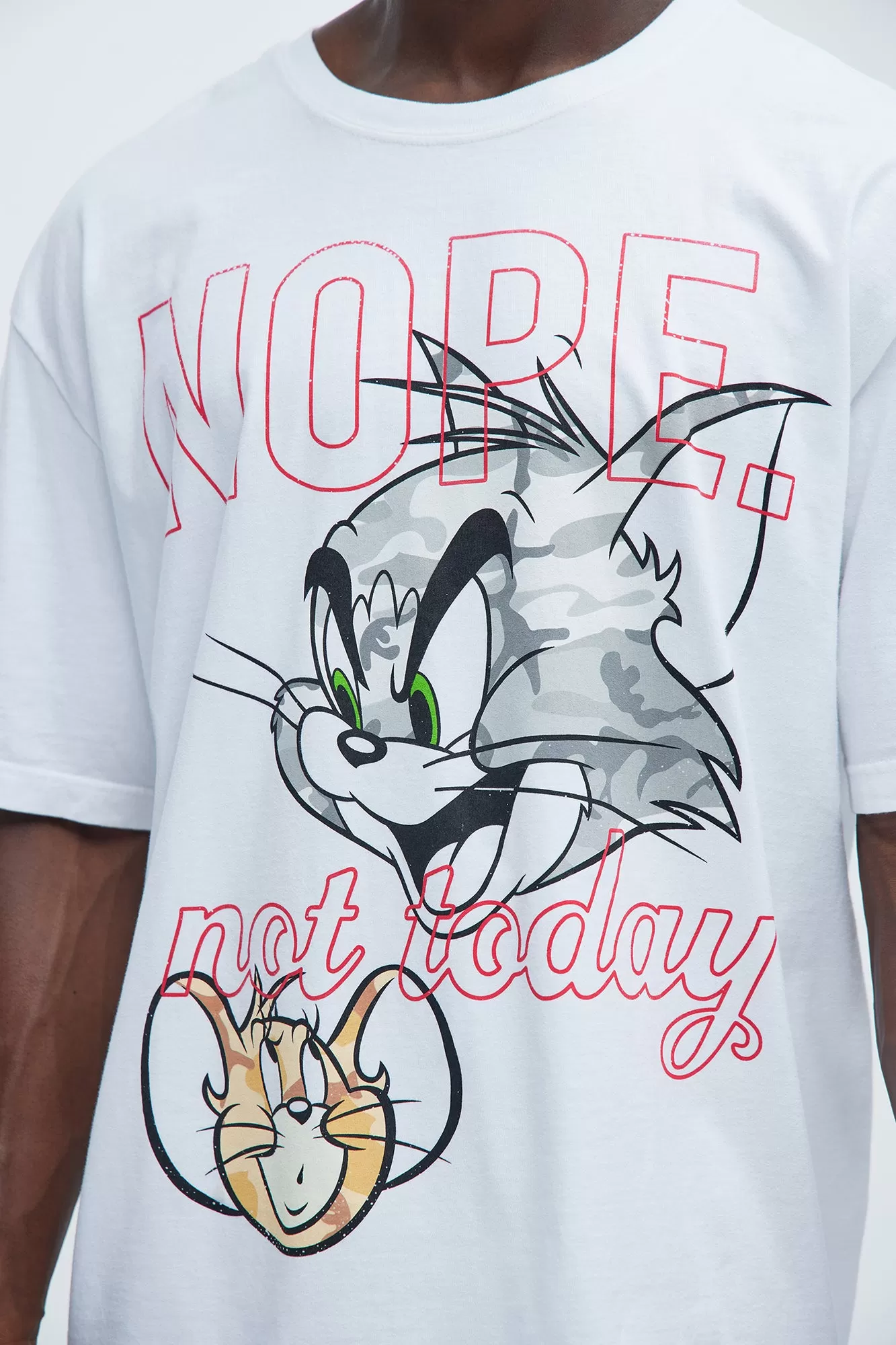 Tom And Jerry Nope Not Today Short Sleeve Tee - White