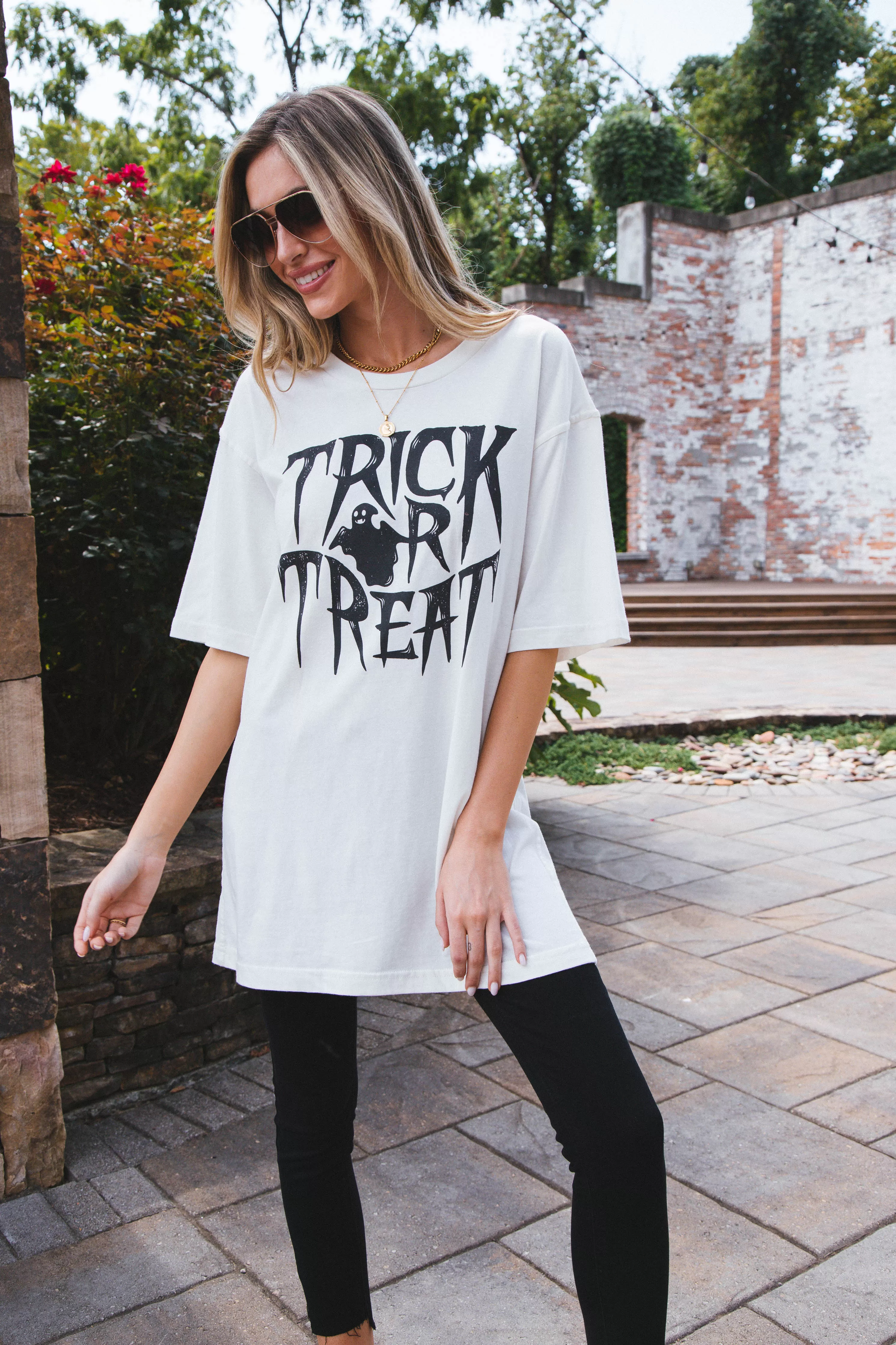 Trick Or Treat Graphic Tee, Vintage White