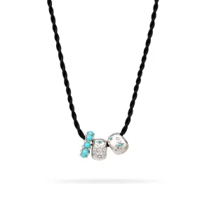 Turquoise   Diamond Wild West Big Bead Necklace