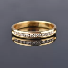 Vintage 14K Gold Diamond Half Eternity Ring, Sz 9.25