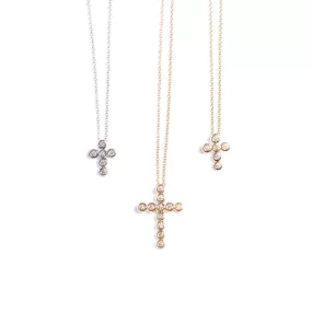 vivian Diamond bezel cross necklace