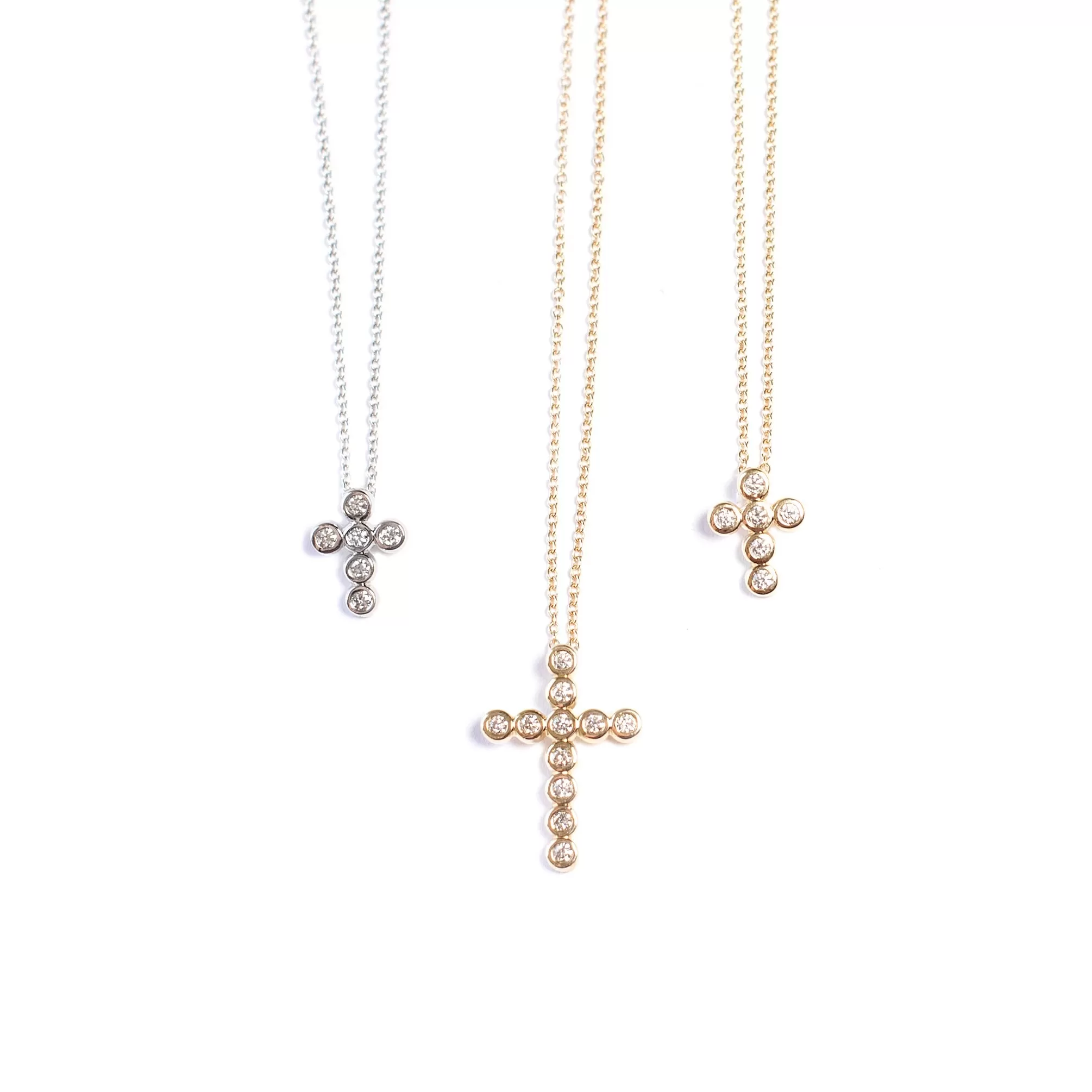 vivian Diamond bezel cross necklace