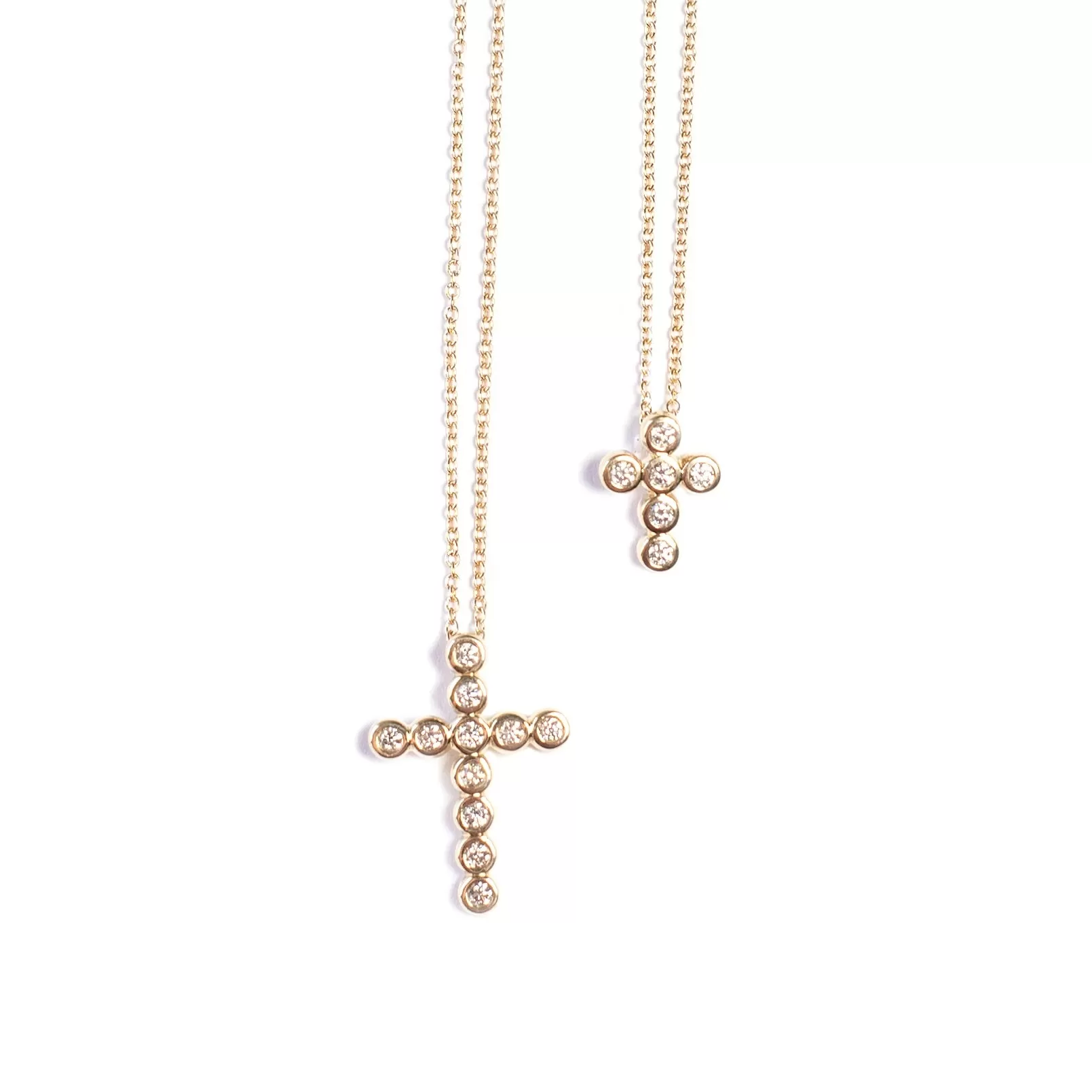 vivian Diamond bezel cross necklace