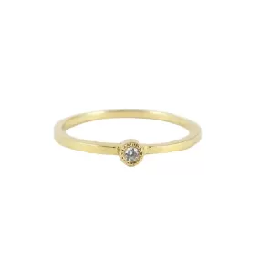 White Diamond Mini Solitaire Ring