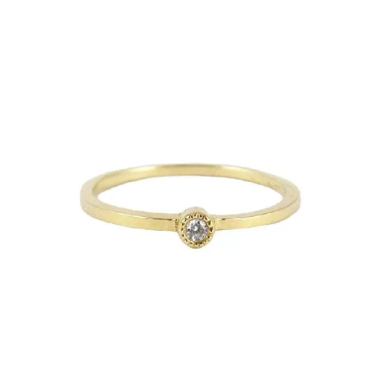 White Diamond Mini Solitaire Ring