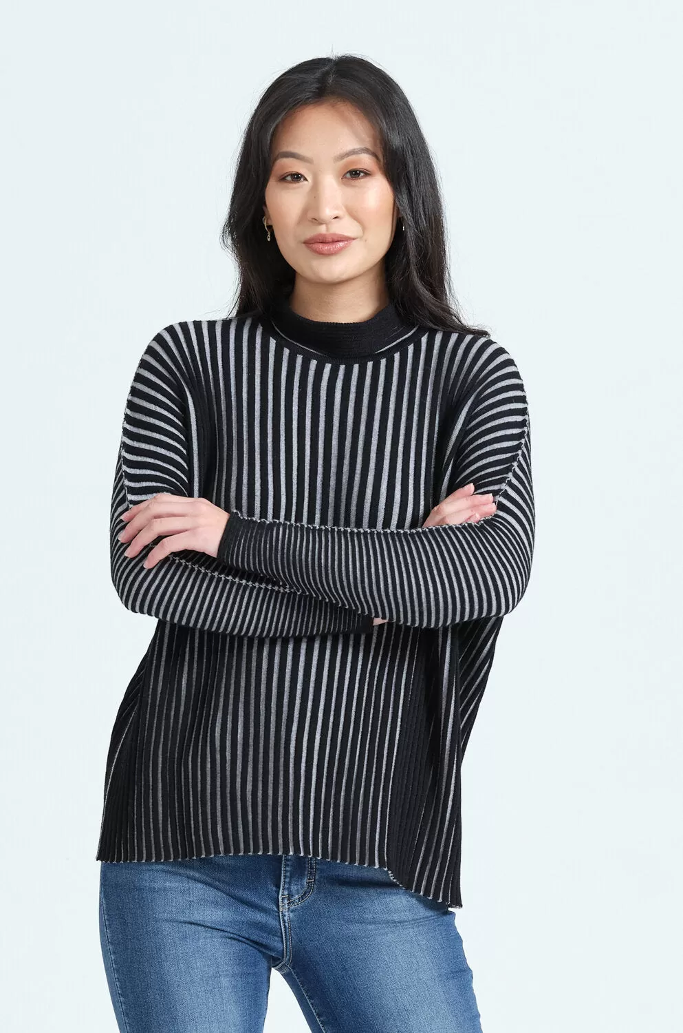 Womens Accordion Stripe Jumper