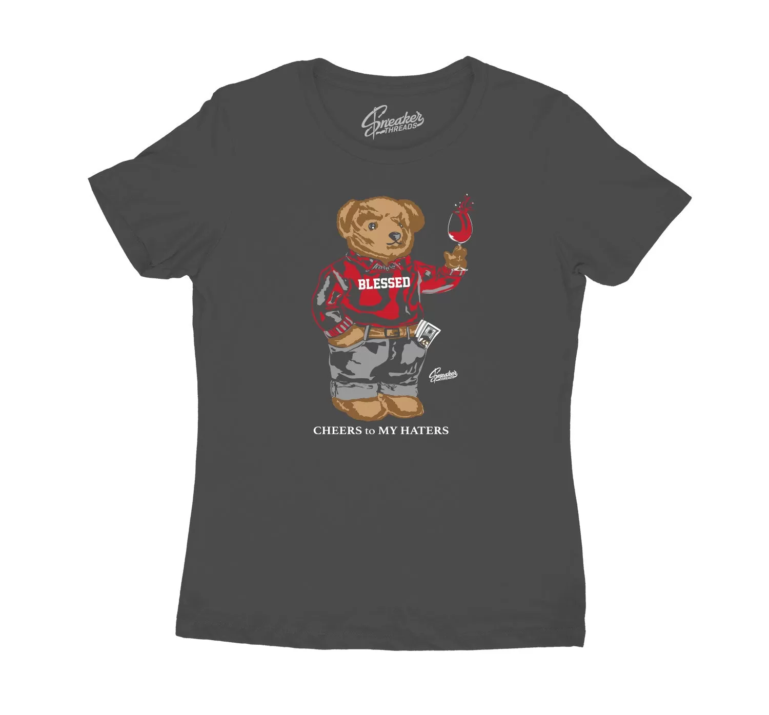 Womens - Red Flint 13 Shirt - Cheers Bear - Charcoal