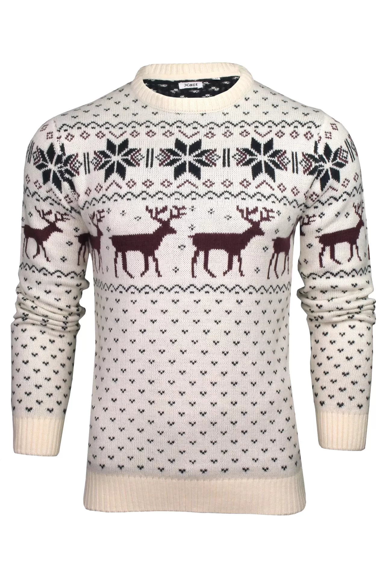 Xact Men's Nordic Fairisle Crew Neck Christmas Jumper